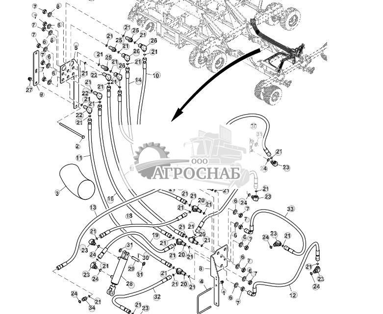 Inner Wing Fold Hoses, 50', LH Illustrated (775101 - ) - ST904051 103.jpg